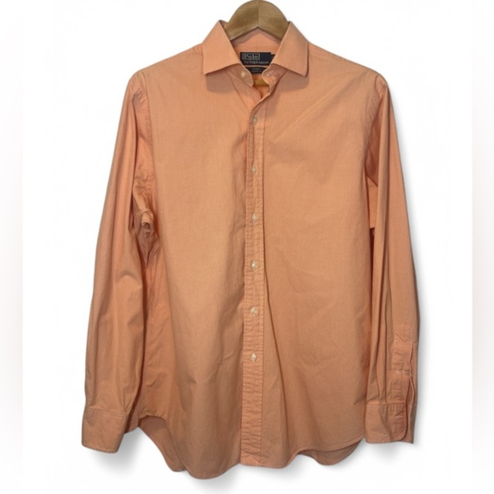 POLO Ralph Lauren Regent Classic Fit Orange Gingham Button Up‎ Oxford Shirt 16.5